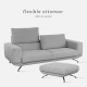 Aston Recliner Sofa, 210, Grey (with ottoman) [In-Stock x2]